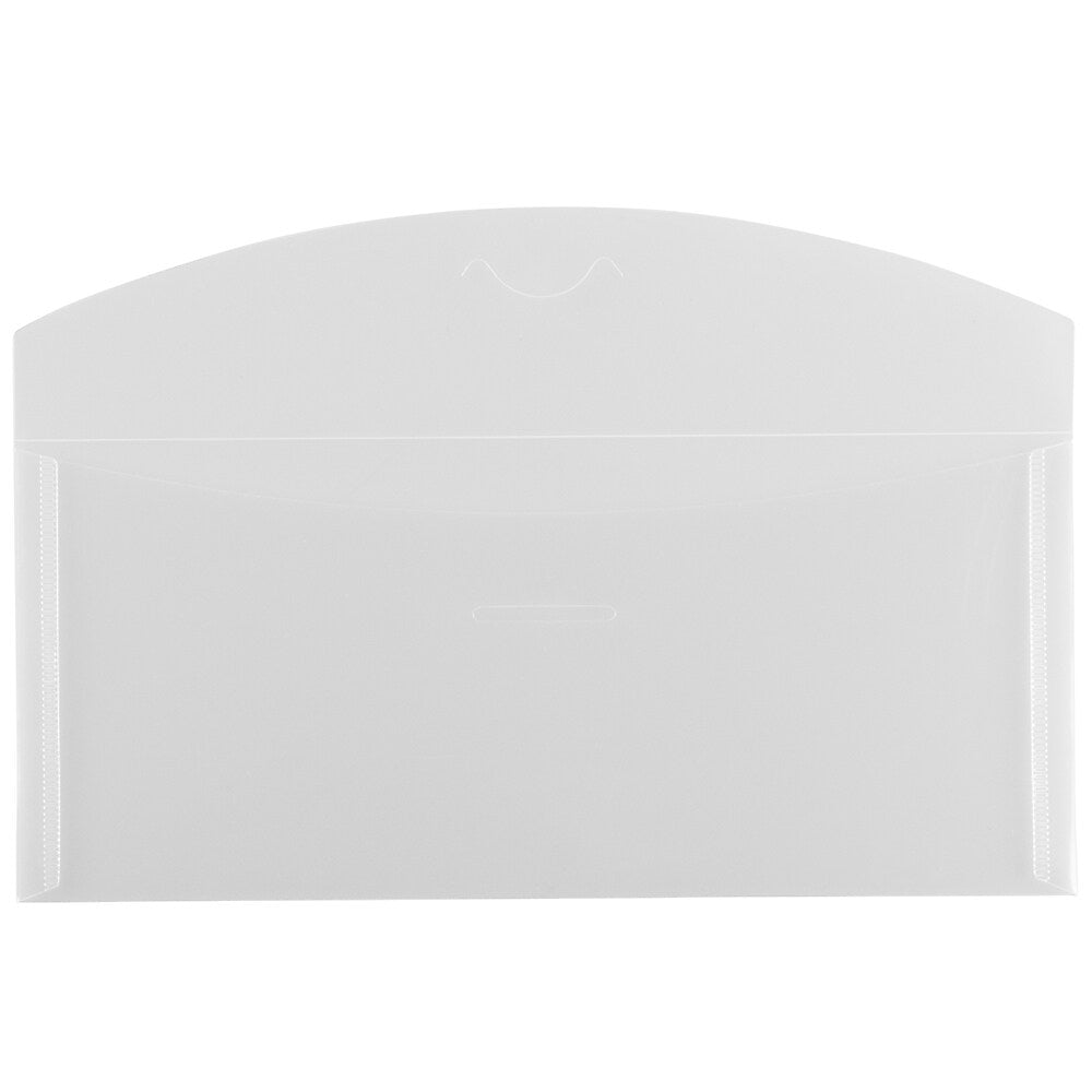 JAM Paper #10 Plastic Envelopes with Tuck Flap Closure, 4.25 x 9.75, Clear, 12/Pack (1541740)