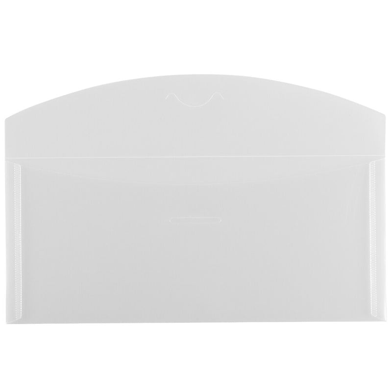 JAM Paper #10 Plastic Envelopes with Tuck Flap Closure, 4.25 x 9.75, Clear, 12/Pack (1541740)