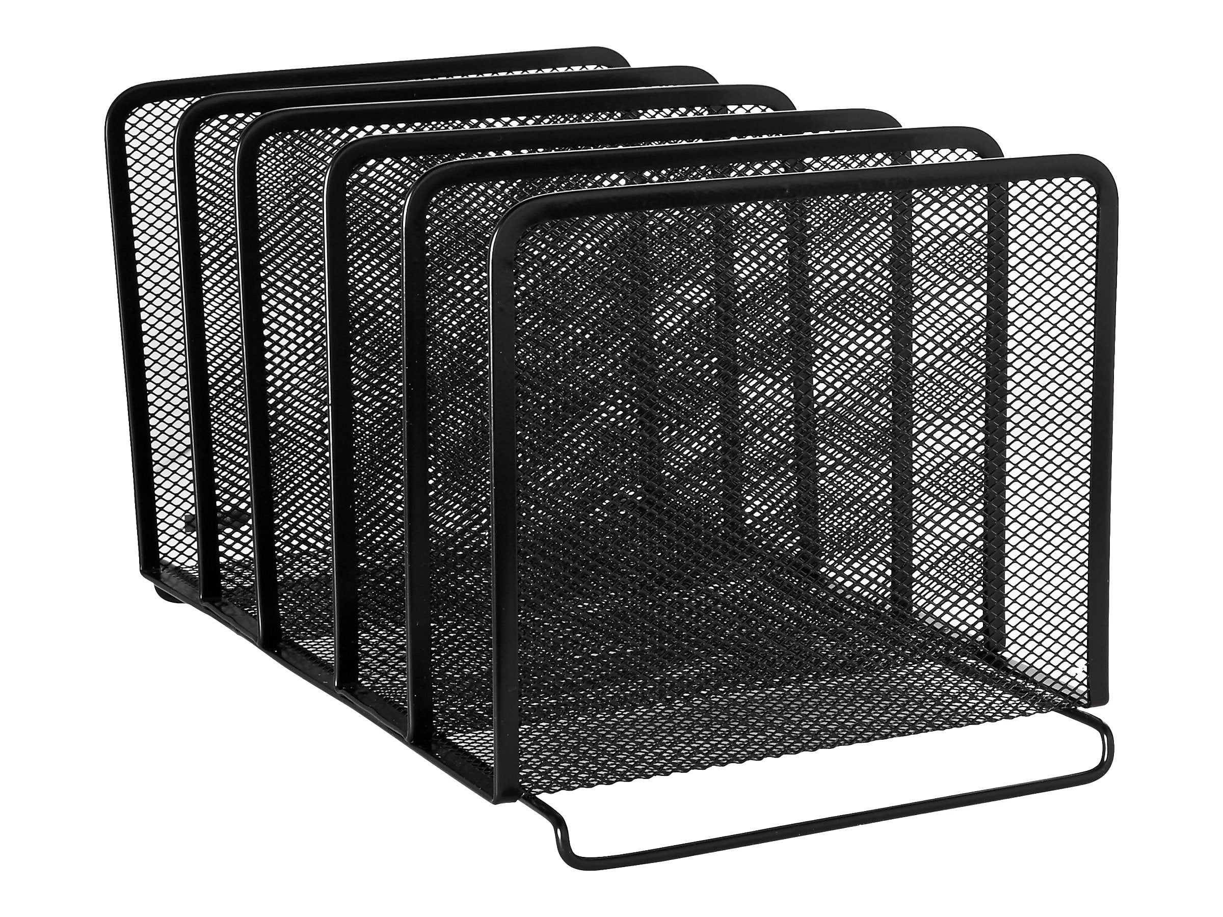 Rolodex 5-Compartment Wire Mesh File Organizer, Black (22141)