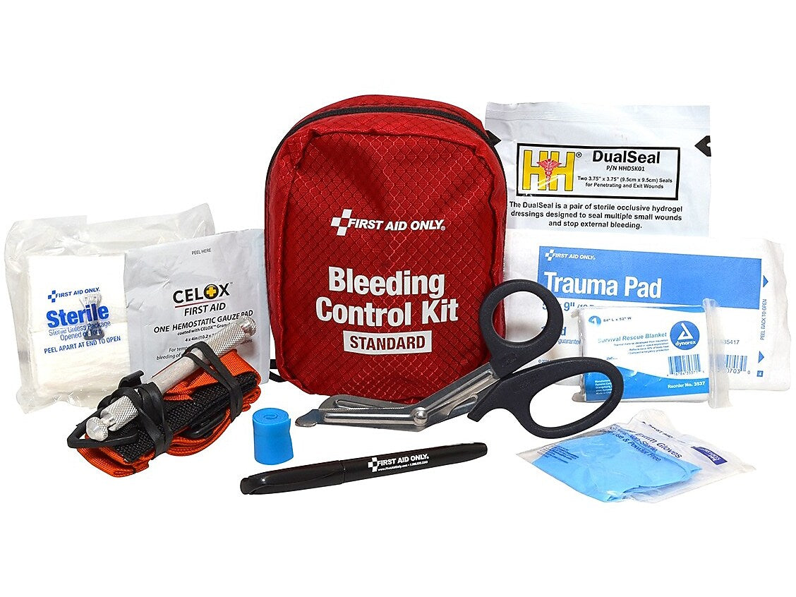 First Aid Only Bleeding Control Kit, Texas Mandate HB496, Limb & Torso Wounds, 13 Pieces  (91159)