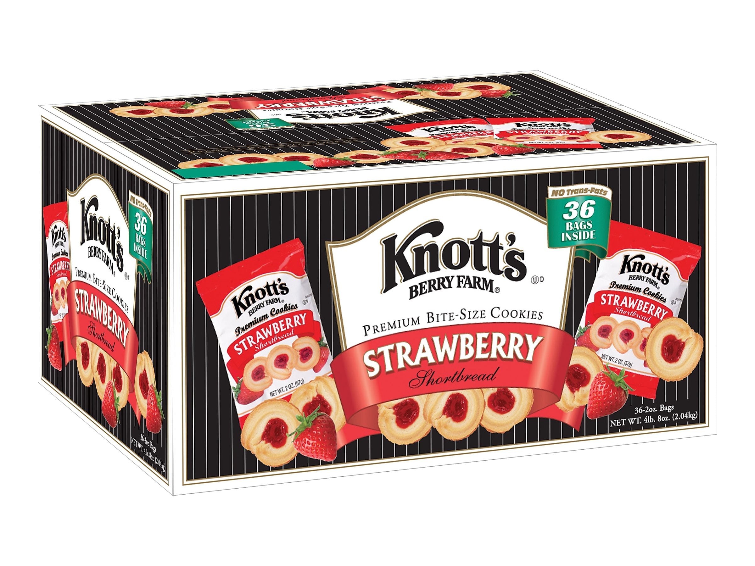 Knott's Berry Farm Premium Bite Size Strawberry Shortbread, 2 oz., 36/Carton (BIS59637)