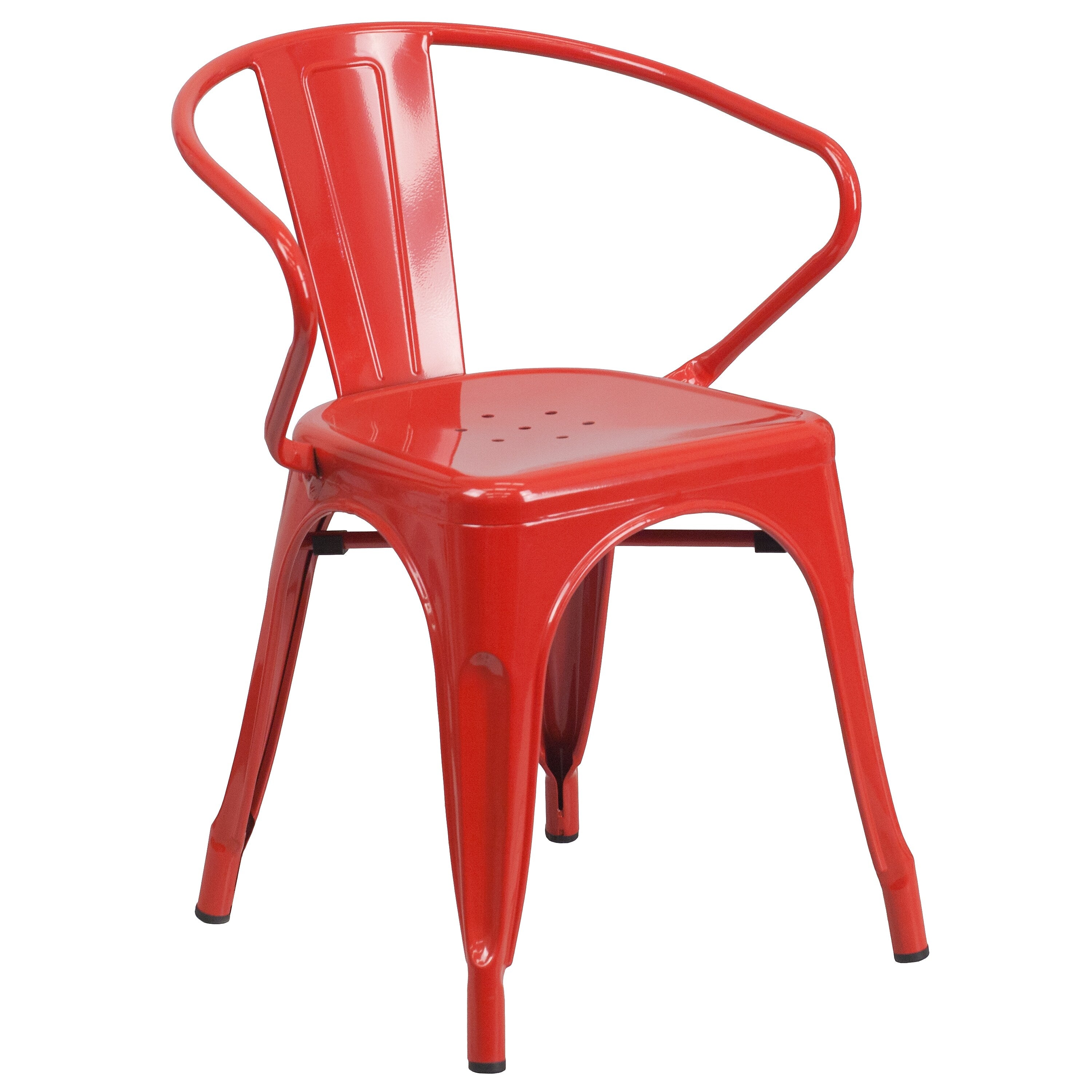 Flash Furniture Luna Contemporary Metal Dining Chair, Red (CH31270RED)
