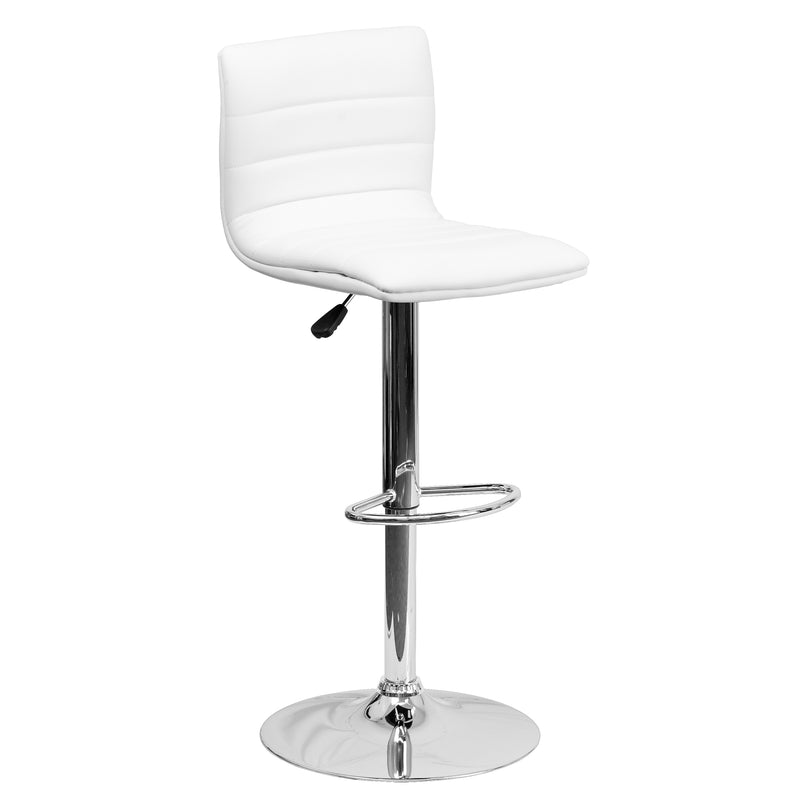 Flash Furniture Contemporary Vinyl Barstool, Adjustable Height, White (CH920231WH)