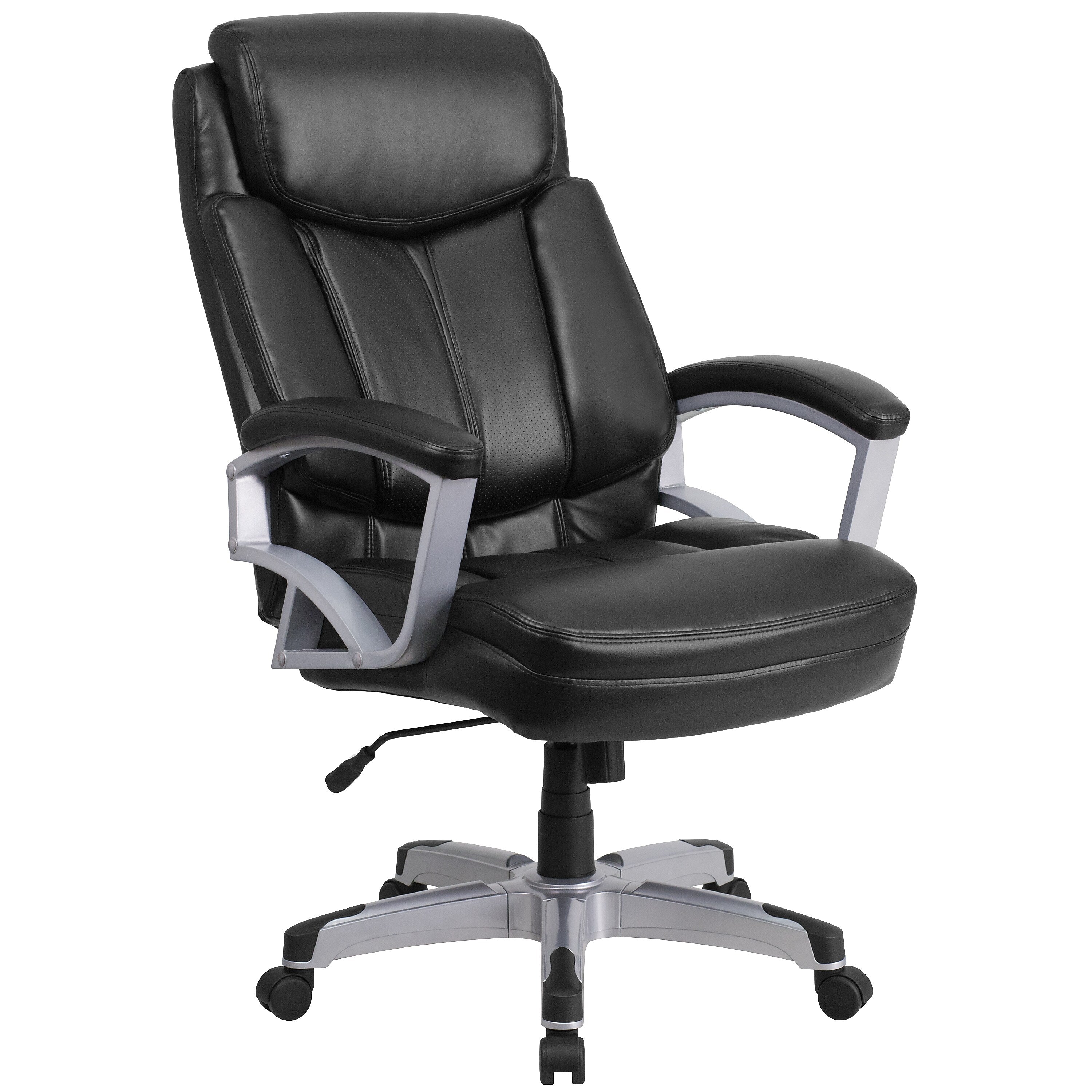 Flash Furniture HERCULES Series Ergonomic LeatherSoft Swivel Big & Tall Executive Office Chair, Black (GO18501LEA)