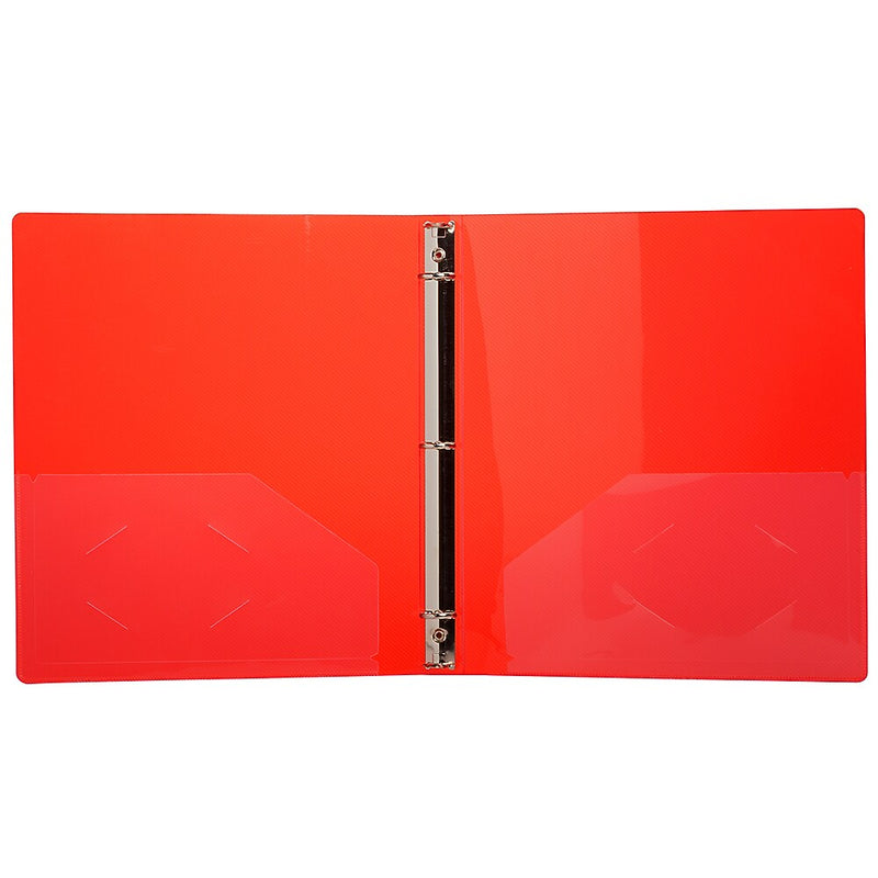 JAM Paper Designders 1" 3-Ring Flexible Poly Binders, Red (750T1RE)