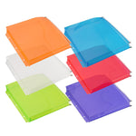 JAM Paper Plastic 3 Hole Punch Binder Envelopes with Zip Closure, Letter Booklet, 9.75 x 13, Assorted, 6/Pack (218ZB1ASRTD)