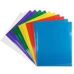 JAM Paper Plastic Sleeves, 9" x 12", Assorted Colors, 12/Pack (380SASST)