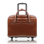McKlein WILLOWBROOK W Series Leather Briefcase, Laptop Compatible, Rolling, Brown (94984)