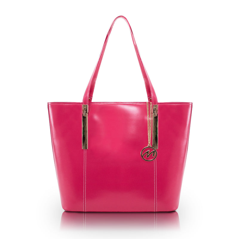 McKlein Cristina Fuchsia Genuine Leather Tote with Tablet Pocket, Large (97543)