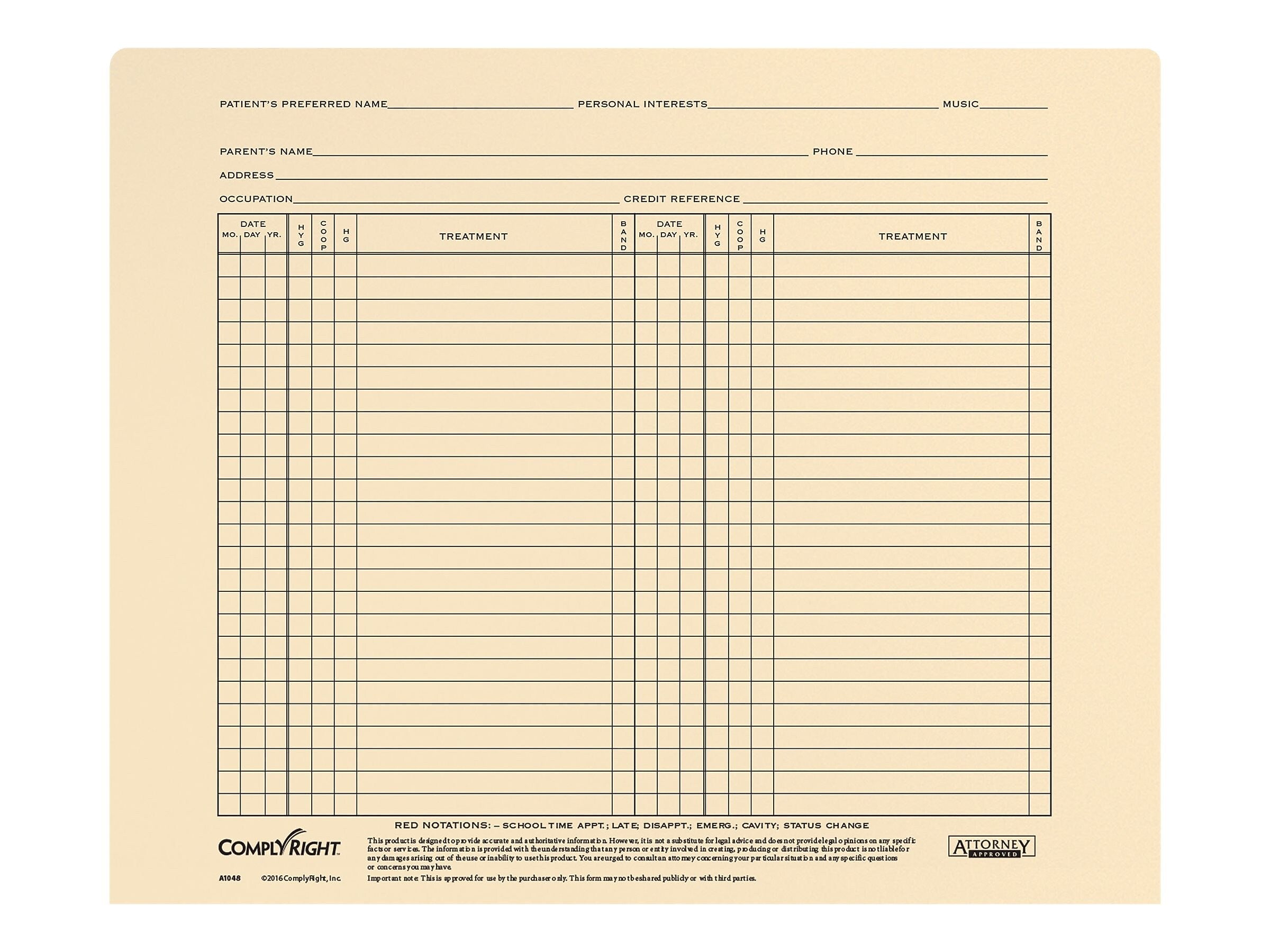 ComplyRight Orthodontic Case Analysis File, 9.5" x 11.75", 25 Folders/Pack (A1048)