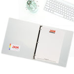 JAM Paper Designders 3/4" 3-Ring Flexible Poly Binders, Clear (750T1CL)