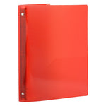JAM Paper 3/4" 3-Ring Flexible Poly Binders, Red (53016RE)