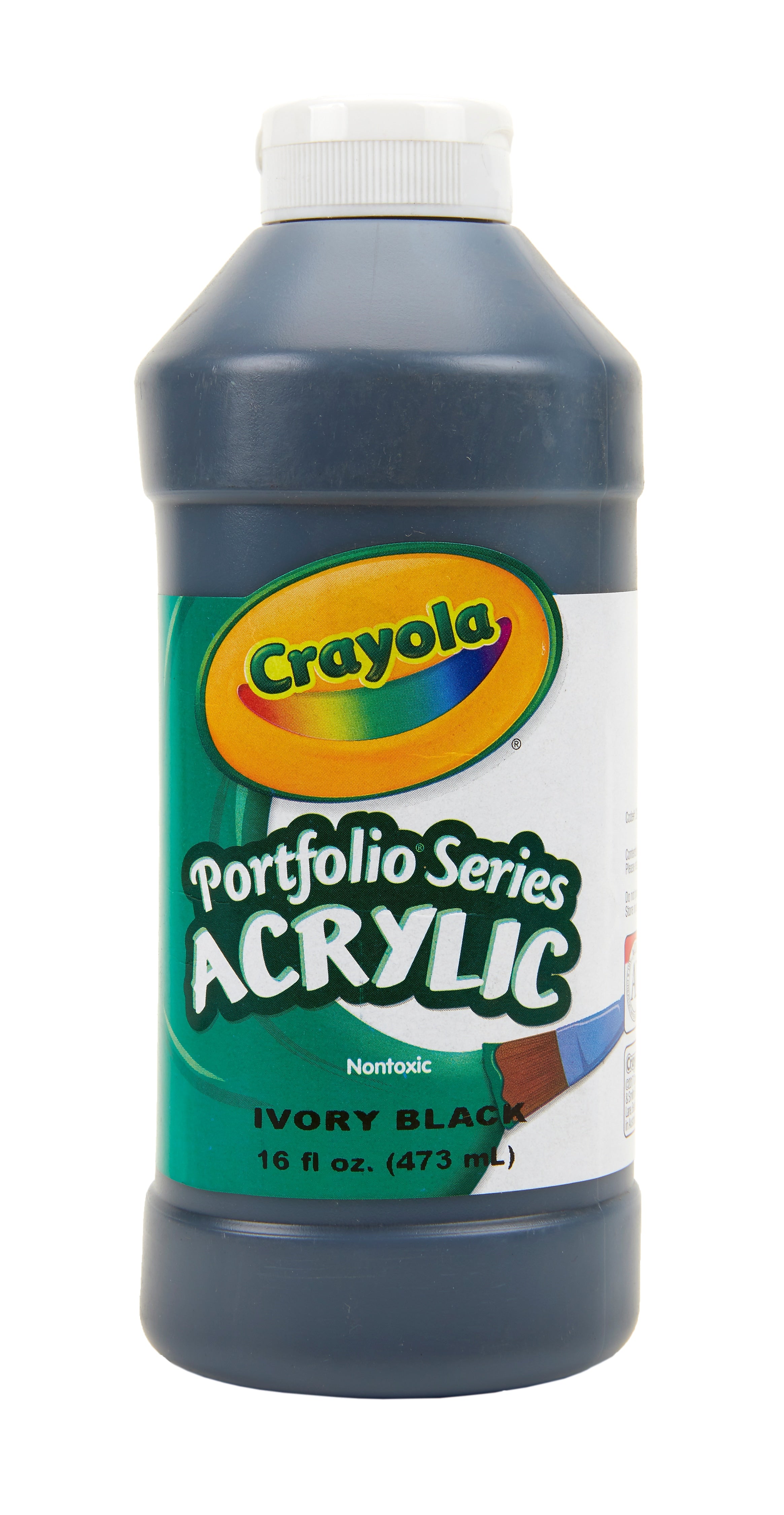 Crayola Portfolio Acrylic Paint, Ivory Black, 16 oz. (20-4016-244)