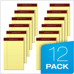 Tops Docket Gold Notepads, 5" x 8", Canary, 50 Sheets/Pad, 12 Pads/Pack