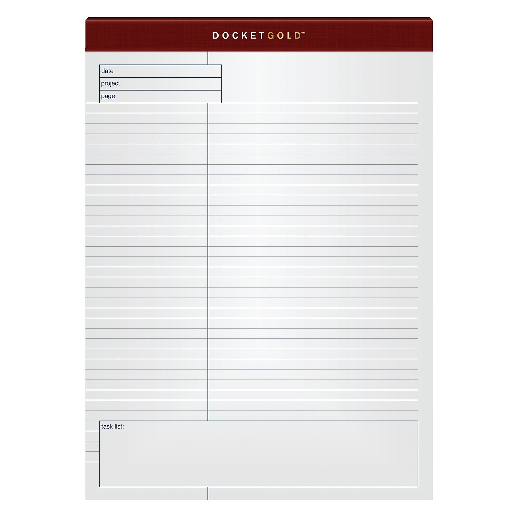 TOPS Docket Gold Notepads, 8.5" x 11.75", Quad, White, 40 Sheets/Pad, 4 Pads/Pack (TOP 77102)
