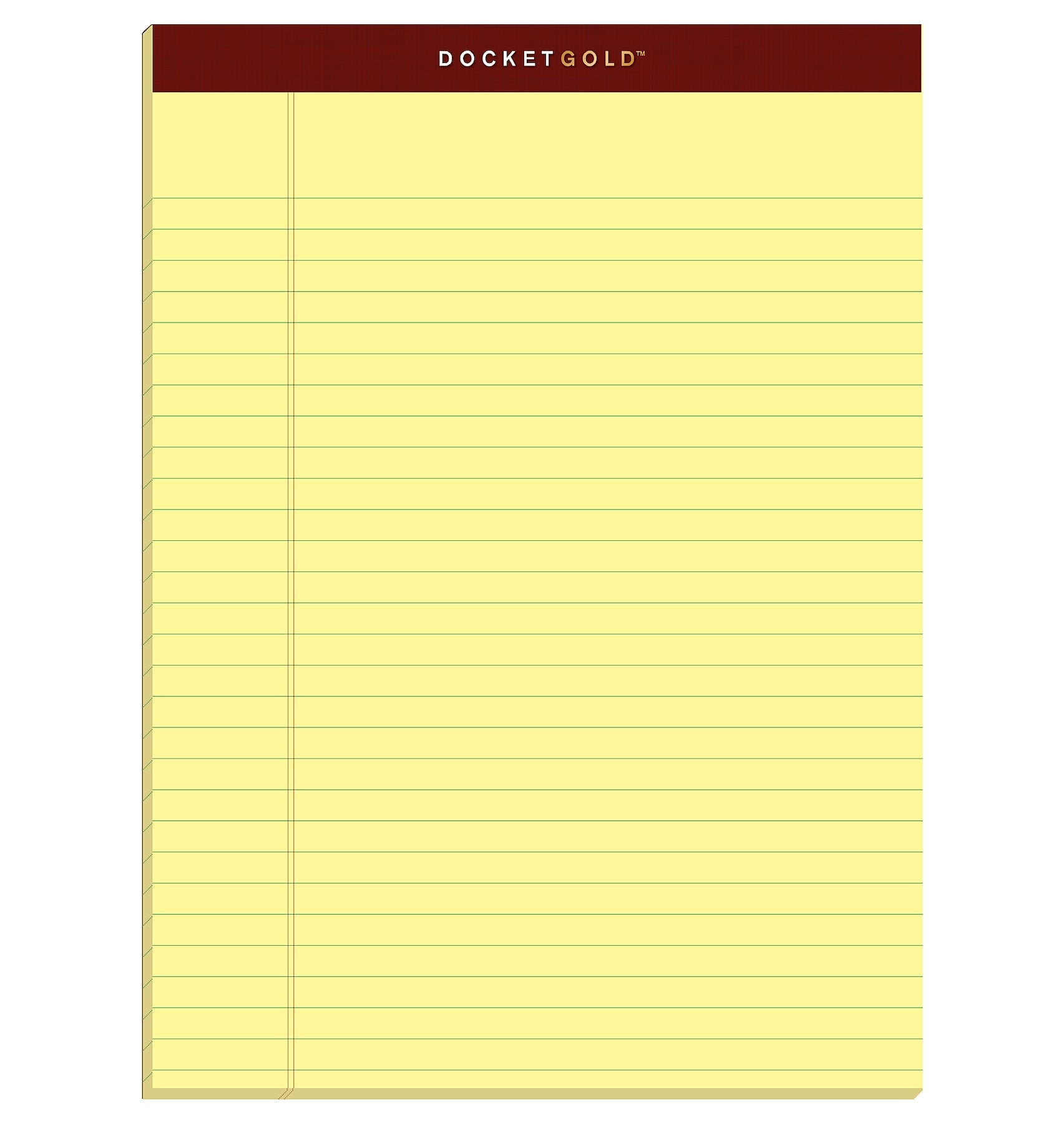 Tops Docket Gold Notepads, 8.5" x 11.75", Canary, 50 Sheets/Pad, 12 Pads/Pack (63950)