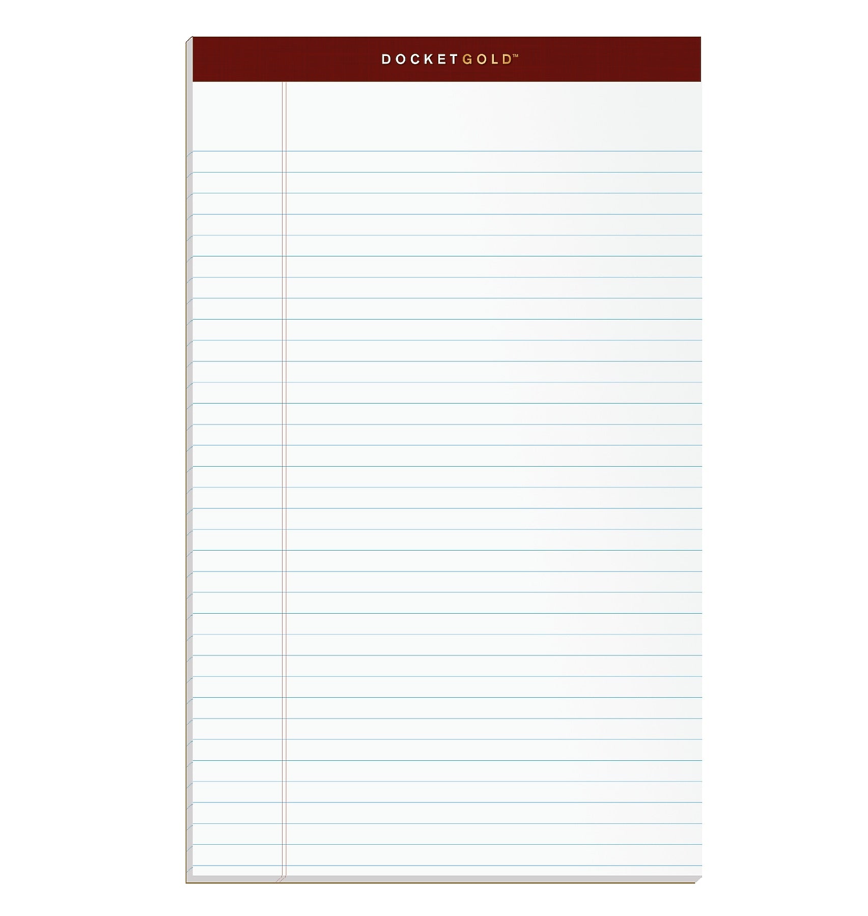 Tops Docket Gold Notepads, 8.5" x 14", White, 50 Sheets/Pad, 12 Pads/Pack (63990)