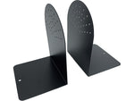 Huron Steel Book Ends, 7.25"H, Black (HASZ0095)