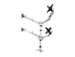 Desk Mount Quad Monitor Arm - 4 VESA Displays up to 27" -Premium Ergonomic Articulating Adjustable Pole Mount - Clamp/Grommet