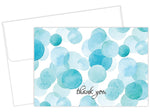 Great Papers Watercolor Dots Uncoated Personal Thank You Notecards, Blue/White/Black, 25/Pack (2020027)