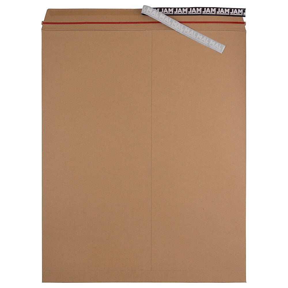 JAM Paper Stay-Flat Photo Mailer Stiff Envelopes with Self-Adhesive Closure, 17 x 21, Brown Kraft, Sold Individually (8866647)