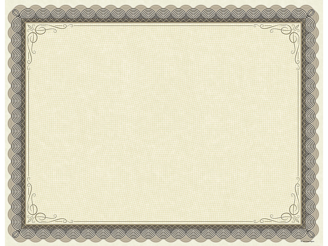 Great Papers Classic Parchment Certificates, 8.5" x 11", Beige/Brown, 25/Pack (2020000)