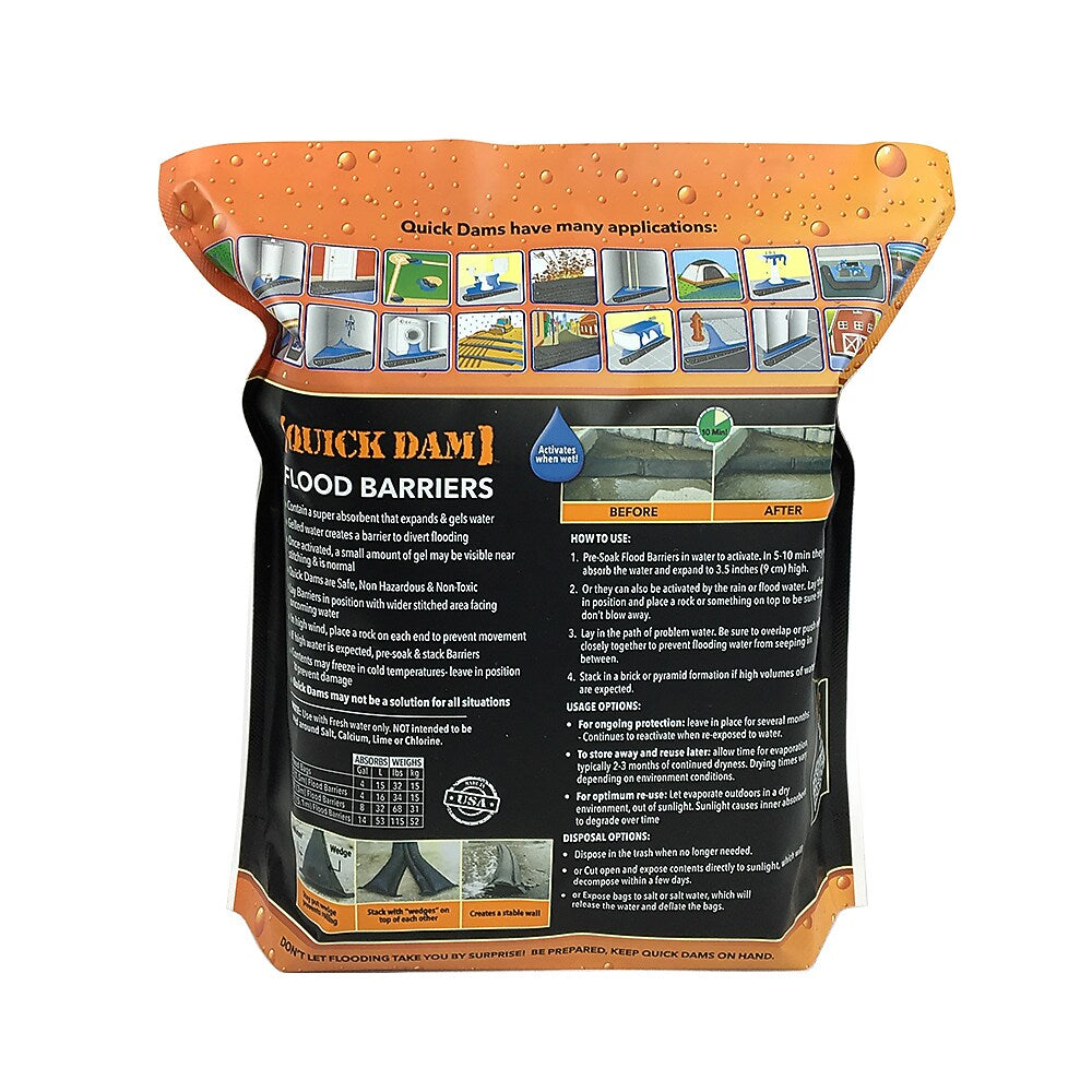 Quick Dam™ Flood Barriers 3.5" x 5' (60") 2/Pack