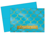 Great Papers! Mermaid Gold Foil Personal Thank You Notecard, Blue/Gold, 50/Pack (2020033)