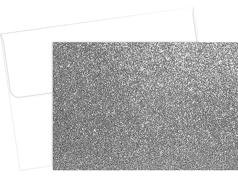 Great Papers! Glitter Glossy Personal Thank You Notecard, Silver, 15/Pack (2020023)