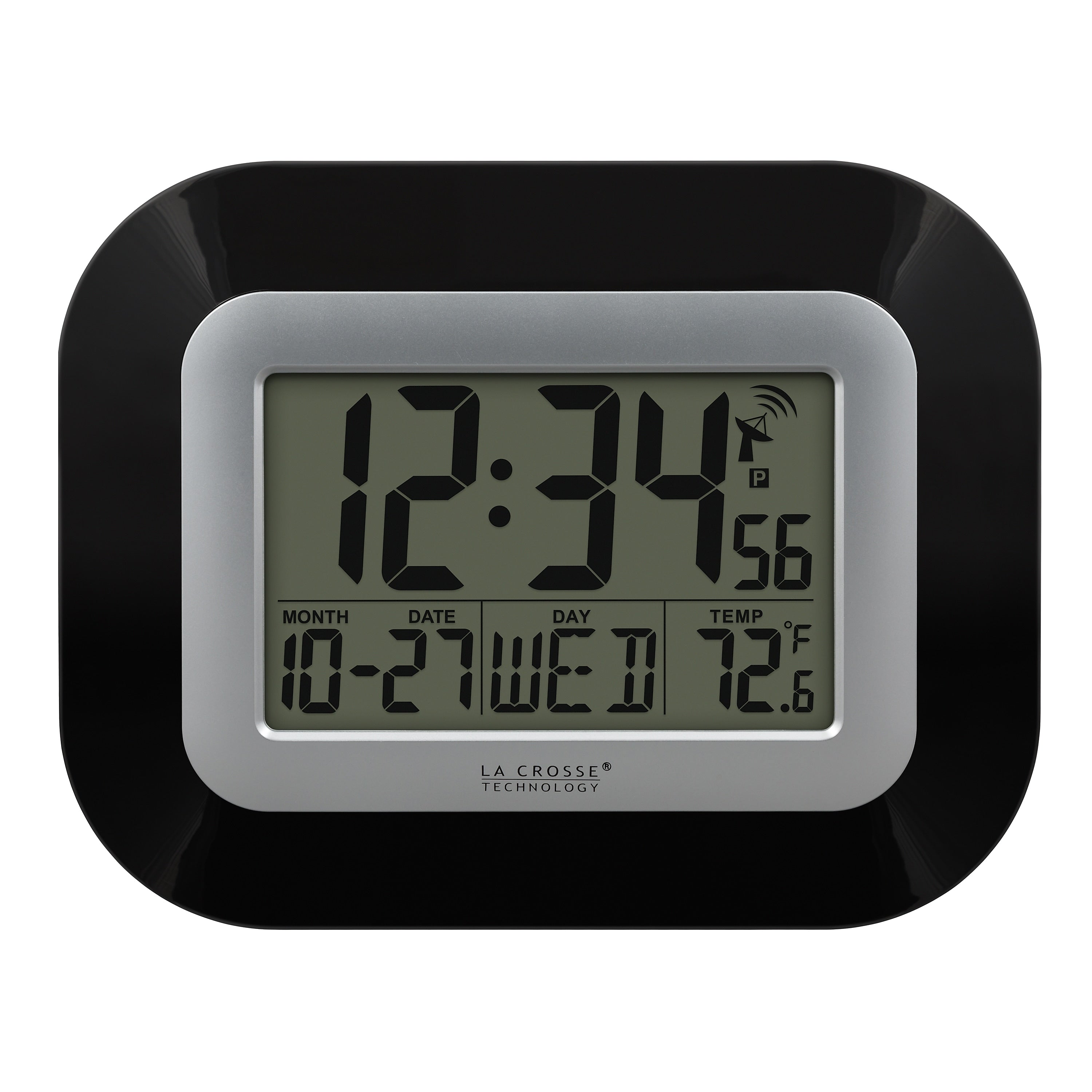 La Crosse Technology Atomic Wall/Table Clock, 7.2"H x 8.95"W x 1.2"D (WT-8005U-B)