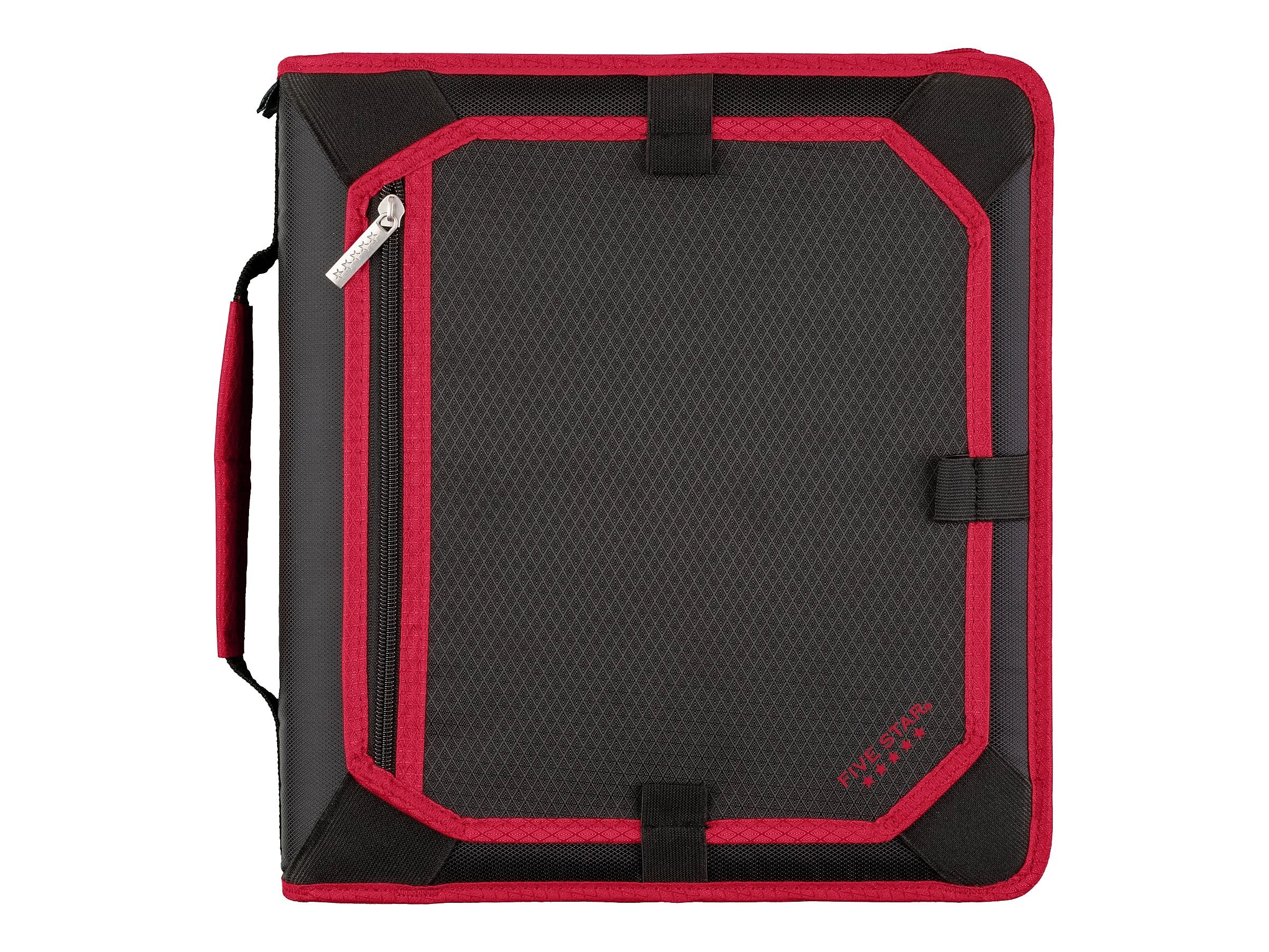 Five Star 2" 3-Ring Zipper Binders, Black/Red (29052CE8)