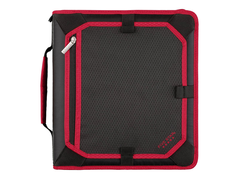 Five Star 2" 3-Ring Zipper Binders, Black/Red (29052CE8)