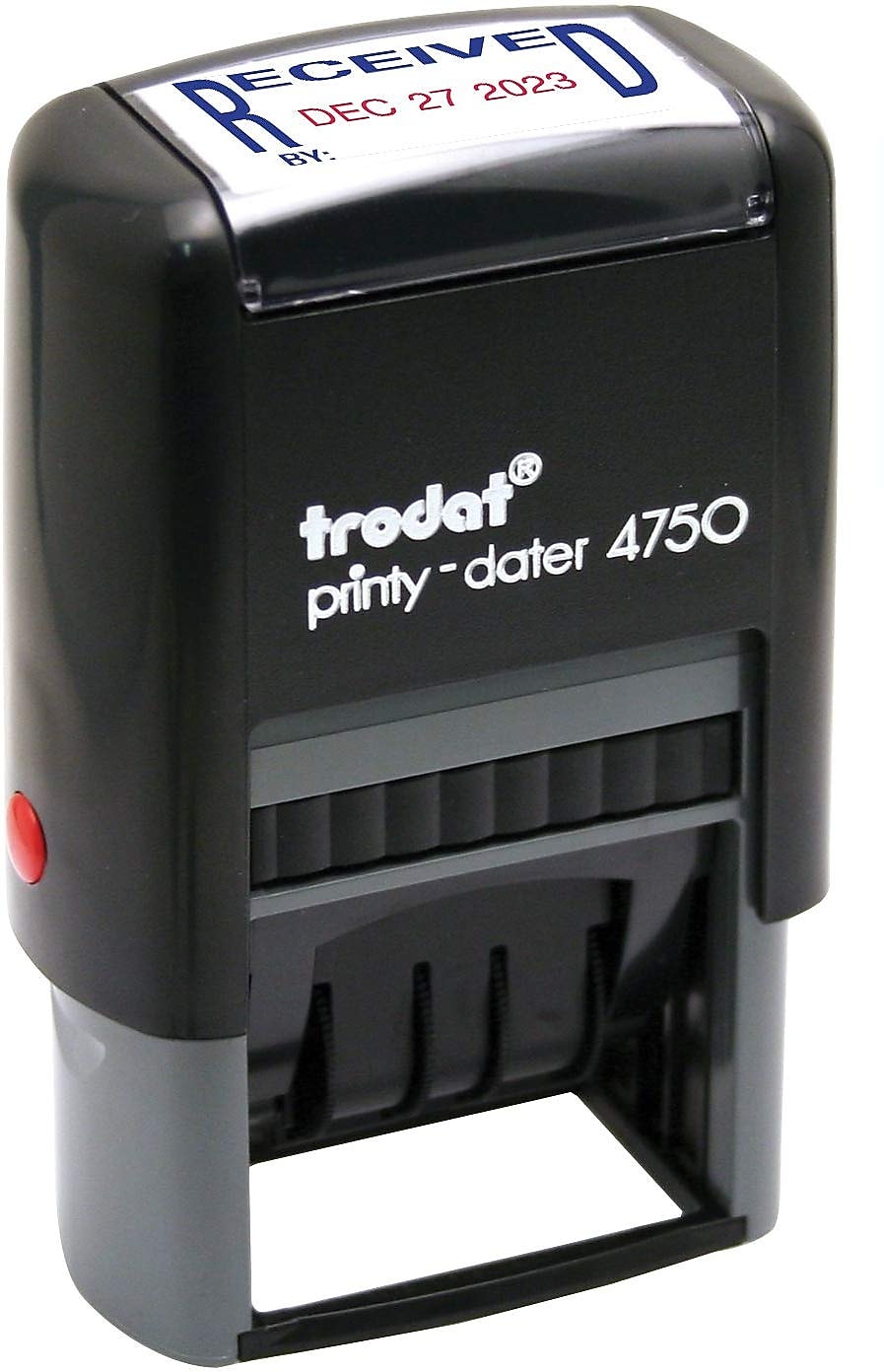 Trodat Economy Stamp, "Received" Dater, Blue and Red Ink (USSE4752)