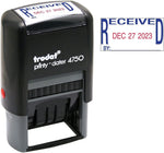 Trodat Economy Stamp, "Received" Dater, Blue and Red Ink (USSE4752)