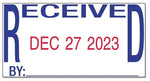 Trodat Economy Stamp, "Received" Dater, Blue and Red Ink (USSE4752)