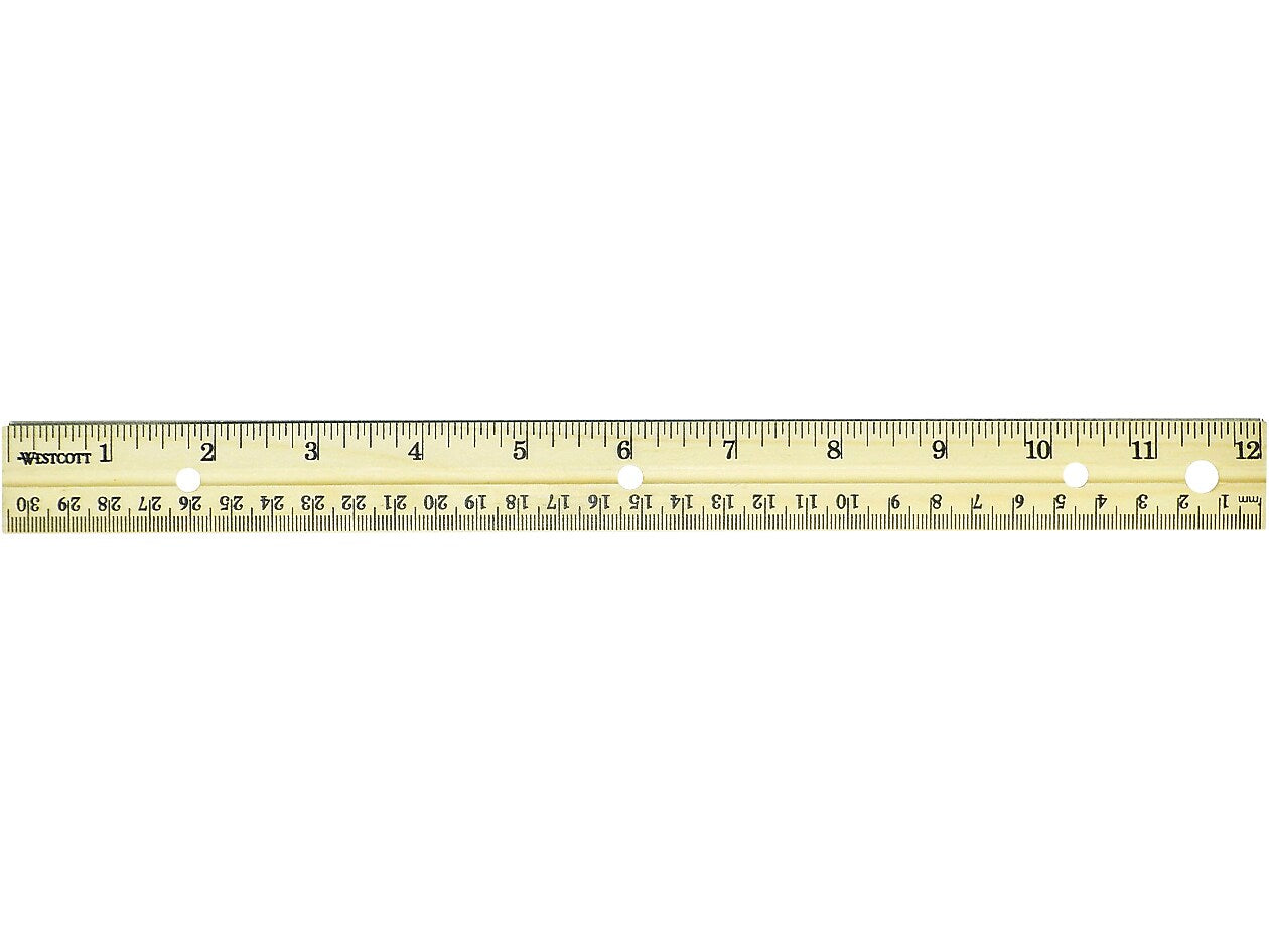 Westcott® 12" Wood Ruler, Brown, 36/Box (17724)