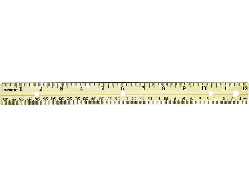 Westcott® 12" Wood Ruler, Brown, 36/Box (17724)