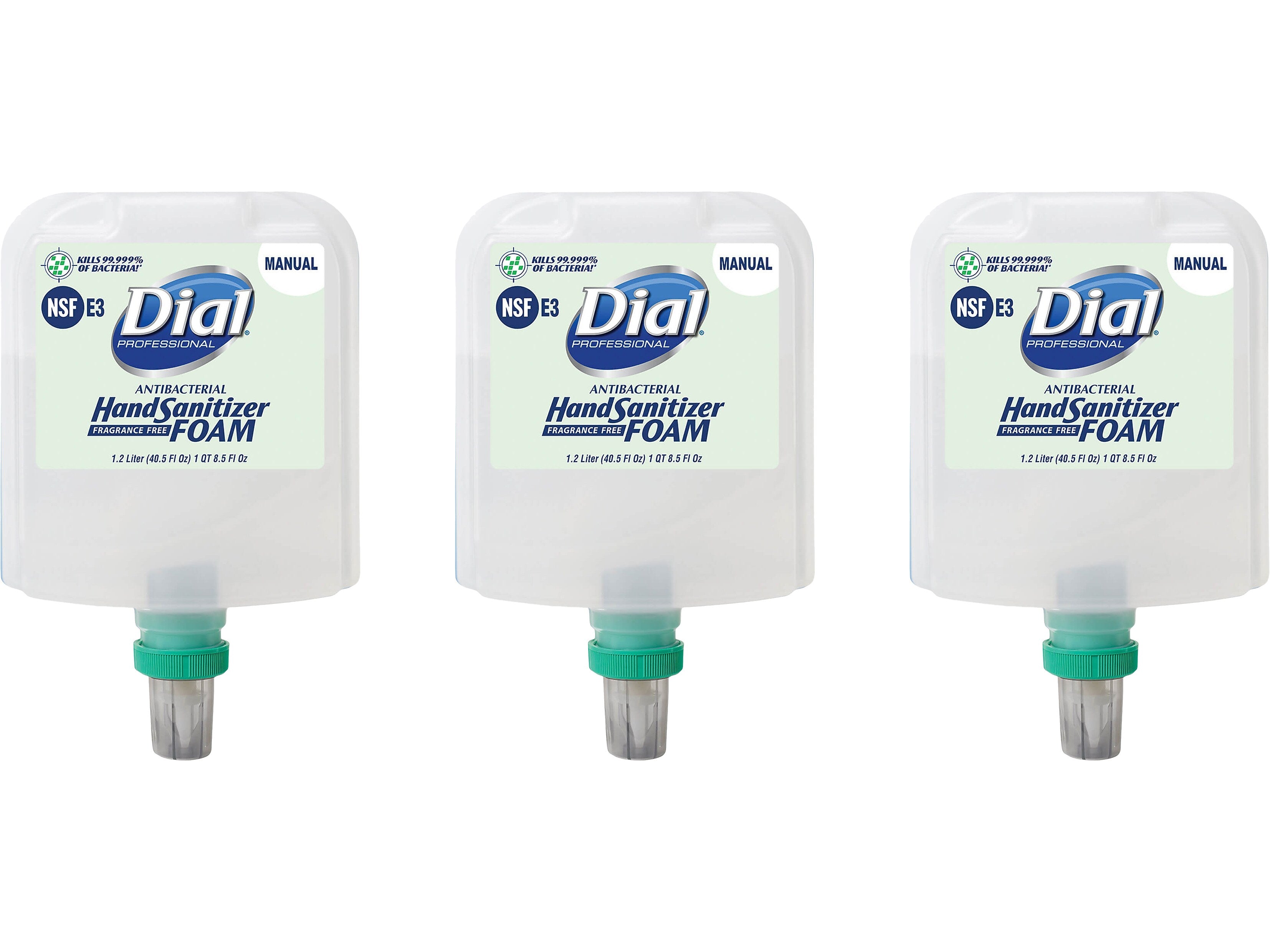 Dial Professional 1700 Antibacterial Foaming Hand Sanitizer, Refill, 40.5 Fl. Oz., 3/Carton (DIA19714)