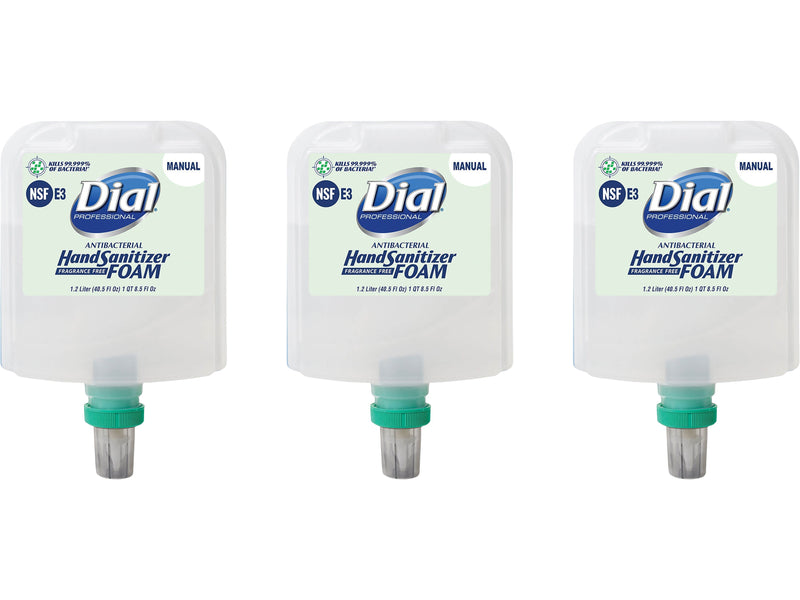 Dial Professional 1700 Antibacterial Foaming Hand Sanitizer, Refill, 40.5 Fl. Oz., 3/Carton (DIA19714)