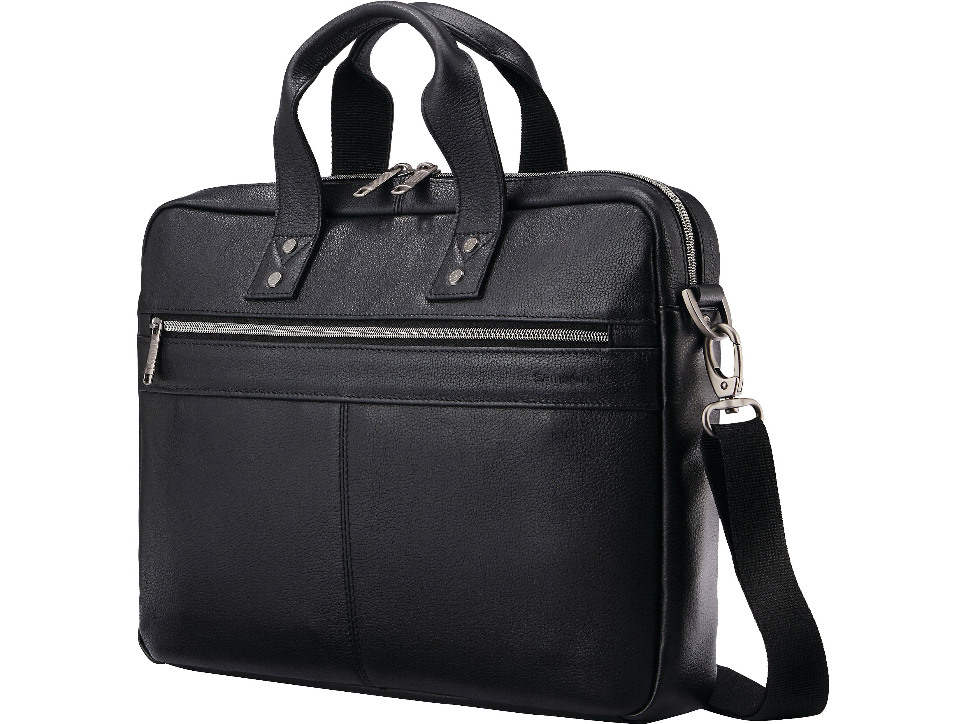 Samsonite Classic Laptop Briefcase, Black Leather (126038-1041)