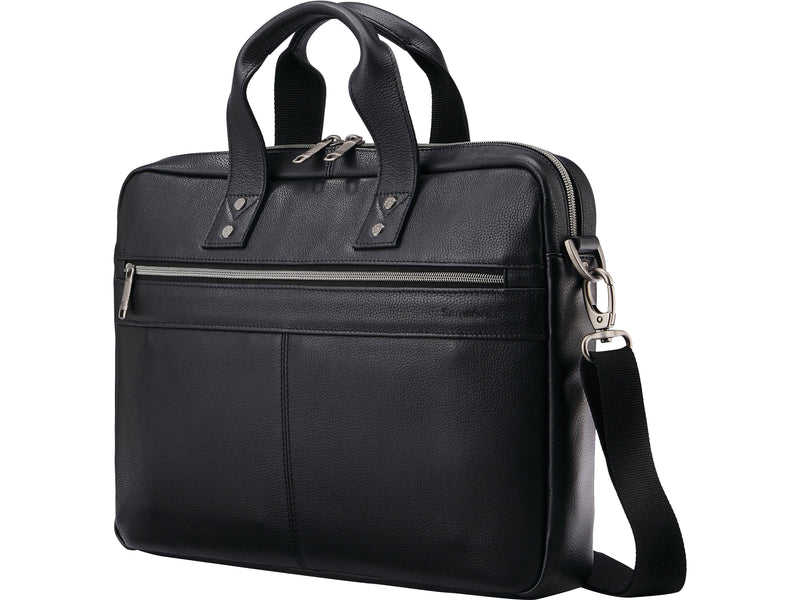 Samsonite Classic Laptop Briefcase, Black Leather (126038-1041)