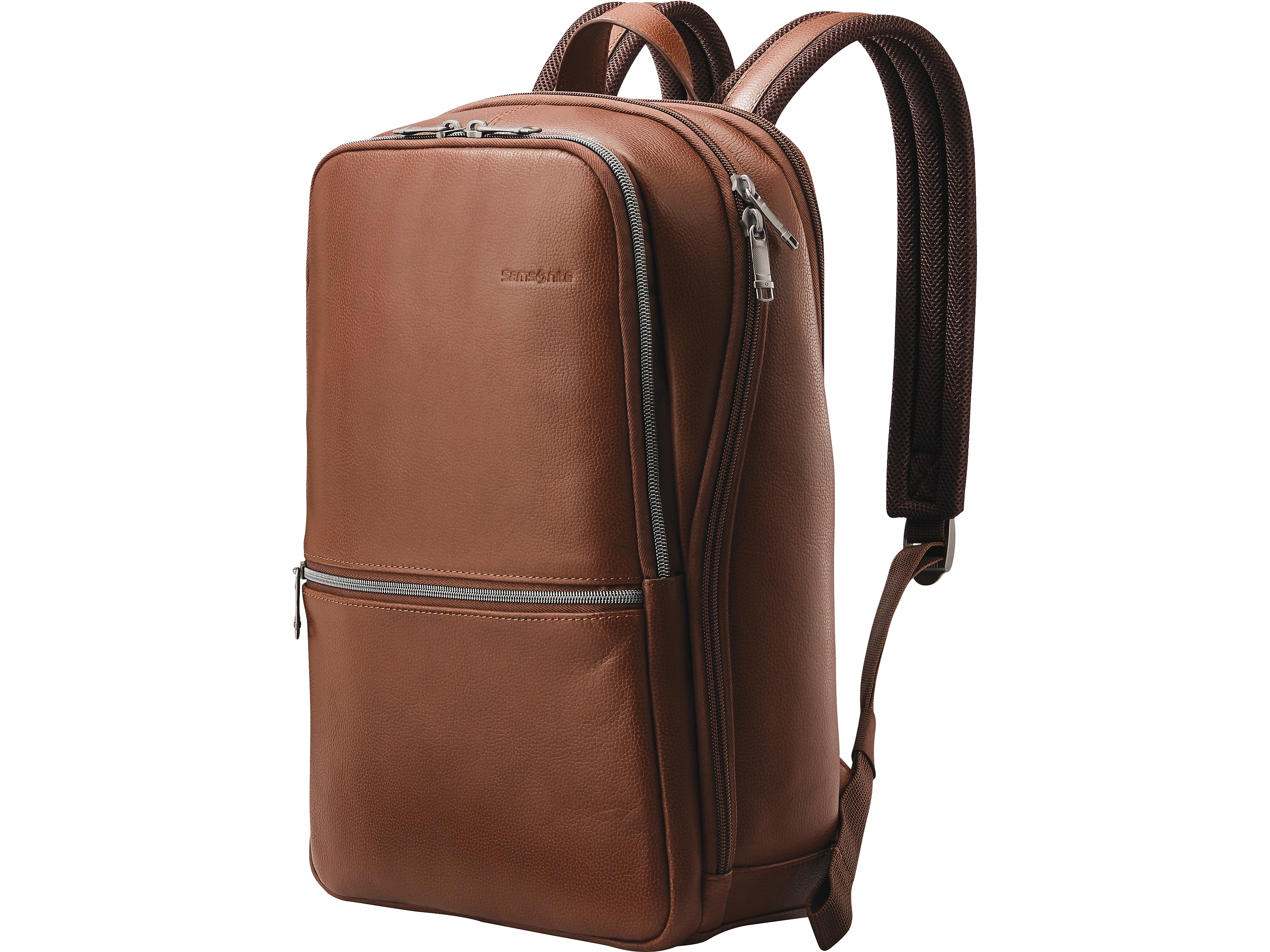 Samsonite Classic Leather Laptop Backpack, Solid, Cognac (126036-1221)