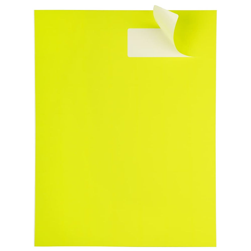 JAM Paper Address Labels, 1 1/3" x 4", Neon Yellow, 14 Labels/Sheet, 9 Sheets/Pack (359329614)