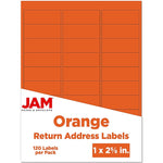 JAM Paper Laser/Inkjet Mailing Address Label, 1" x 2 5/8", Orange, 30 Labels/Sheet, 4 Sheets/Pack (302725782)