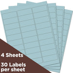 JAM Paper Laser/Inkjet Address Label, 1" x 2 5/8", Baby Blue, 30 Labels/Sheet, 4 Sheets/Pack (4052894)