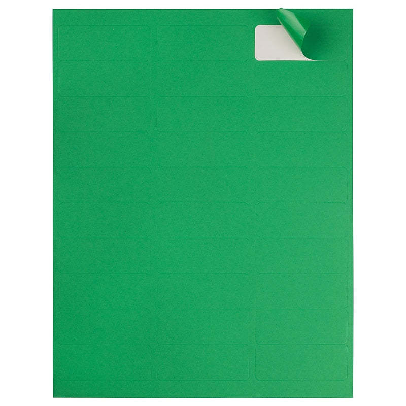 JAM Paper Laser/Inkjet Mailing Address Label, 1" x 2 5/8", Green, 30 Labels/Sheet, 4 Sheets/Pack (302725772)