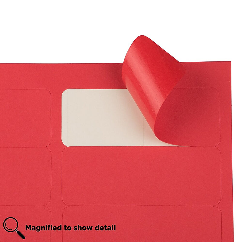 JAM Paper Laser/Inkjet Address Labels, 1" x 2 5/8", Red, 30 Labels/Sheet, 4 Sheets/Pack (4514939)