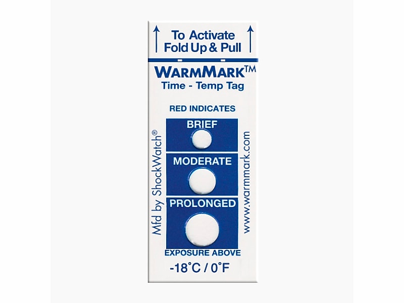 ShockWatch WarmMark Short-Run -18°C/0°F Ascending Temperature Indicator, 100/Box (WM -18/0)