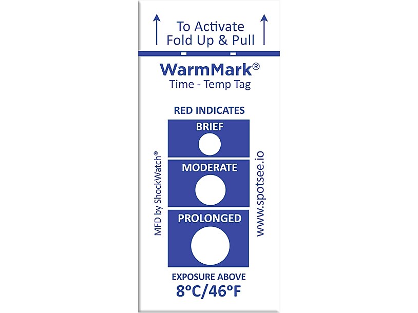 ShockWatch WarmMark Short-Run 8°C/46°F Ascending Temperature Indicator, 100/Box (WM 8/46-12)