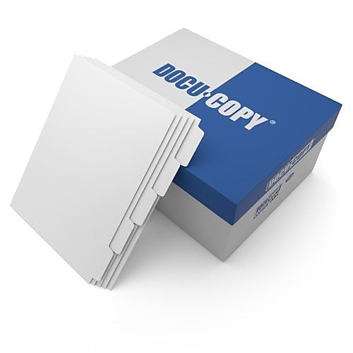 DocuCopy Reverse Collated Blank Paper Dividers, 5-Tab, White, 1,250/Case (1001)